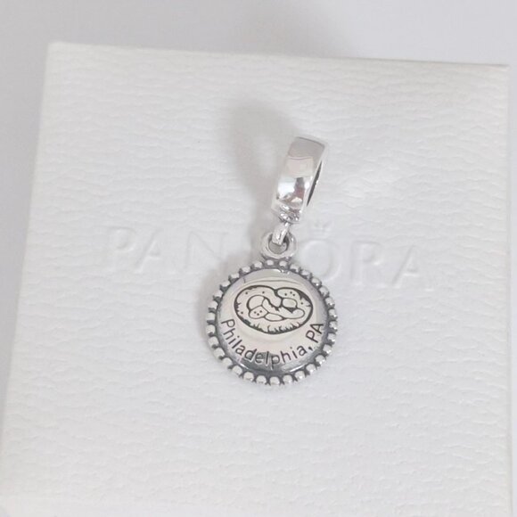 Pandora Philadelphia, PA Pretzel Exclusive Dangle Charm with box - Picture 3 of 8